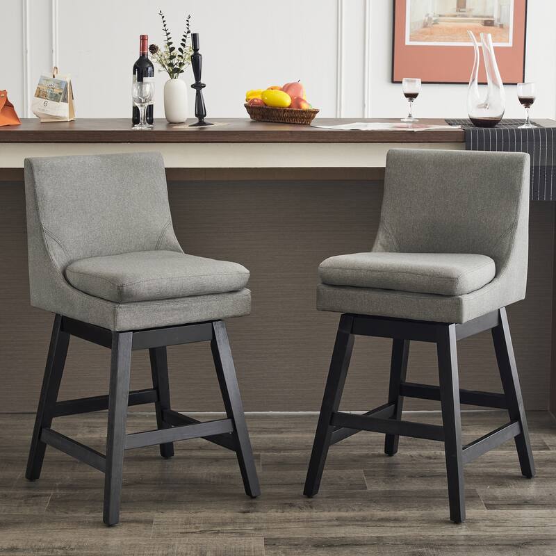 26" Upholstered Swivel Bar Stools Set of 2 Bed Bath & Beyond 39115133